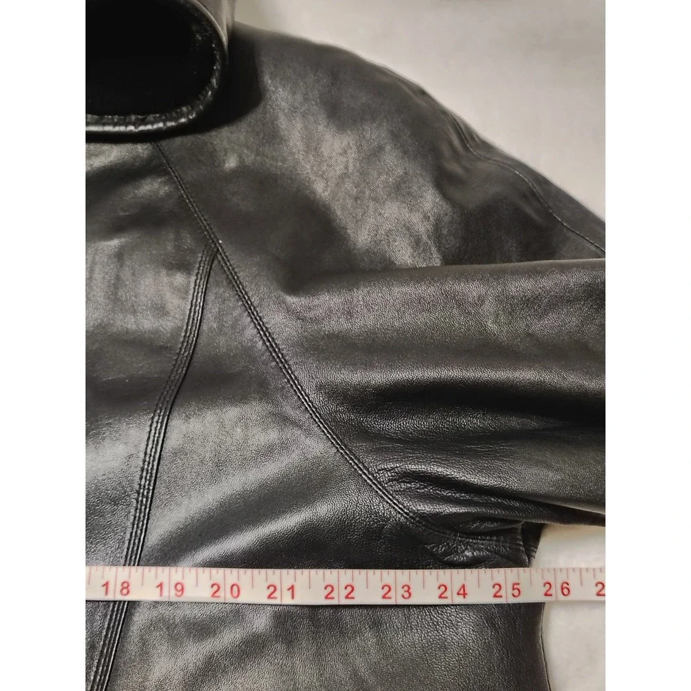 Charles Klein Genuine Leather Jacket & Leather Hood Sz XL + Removable liner Sz M - Picture 5 of 11